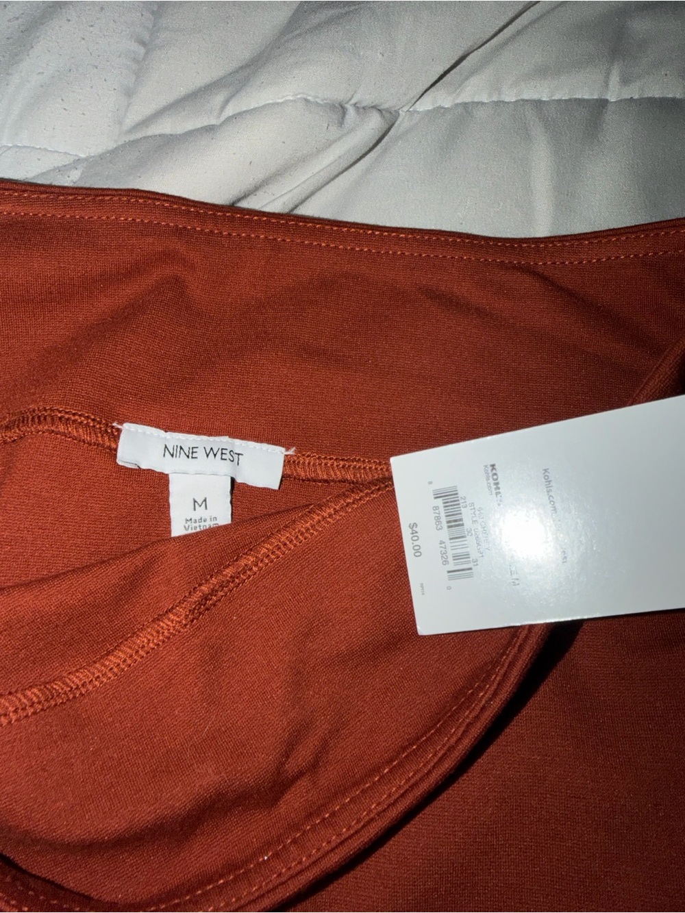 Nine West Burnt Orange Pencil Skirt - Picture 3 of 4